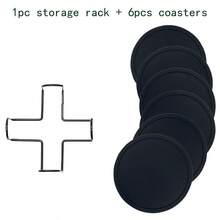 6个装硅胶杯垫，带不锈钢支架，可重复使用且易于清洁 - 完美保护桌子和露台家具免受水渍和痕迹的侵害 - 非常适合家用，可搭配杯子、马克杯和饮料使用，硅胶杯垫，圣诞装饰