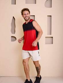 Camiseta-Regata Masculina Sublimada Dgrade Respiravel Para Treino Academia   Simples    Verão    Ajuste Regular    Nenhum    Halloween - Vermelho - Visão 7