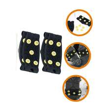 2 Pairs Of Silicone Ice Clips - Anti Slip With 5 Pointed Tips, Suitable For Traction Handles On Shoes, Walking, Hiking, Snow And Ice Adventures