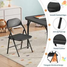 Folding Table And Chairs Set, Activity Table And Chairs Set For Dining Room,Daycare,Classrooms - Black - View 4