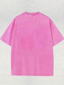 Women's Shirt 2026 Washed Cotton, Floral Dog Print T-Shirt, High-Quality Batik Cotton Vintage Fashion Brand T-Shirt, Unisex T-Shirt, Popular For Daily - 玫紅色 - 查看 2