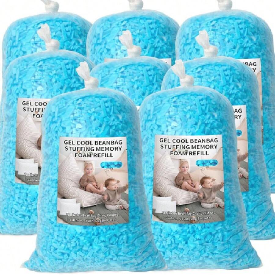 Bean Bag Filler, 40 Lbs Shredded Memory Foam Filling, Soft Pillow Stuffing Bean Bag Refill Foam For Couch, Cushion, Stuffed Animals, Dog Bed, Arts Crafts,23856419 - 藏蓝色 - 查看 1