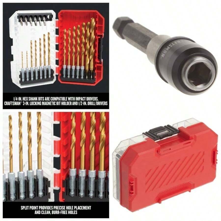 Drill Bit Set/Screwdriver Set, Titanium Nitride Coated, 21pc CMAM3211 - 最初的 - 查看 1