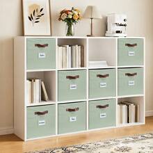 3/4/6pcs Foldable Cube Storage Bin, Clothes Orgainzer,Labeled Storage Cub,Es Toy Storage Box, Shelves Baskets For Kallax Linen Closet Organizers (Cube Size 10.5x11") - Sage Green - 查看 8