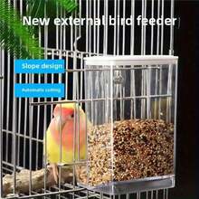 Automatic Bird Feeder & Waterer Set - Transparent Seed Container, Easy-To-Feed Cage, Suitable For Parrots, Parakeets, Lovebirds, Canaries - Multicolor - View 2