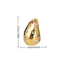 1 par de pendientes de acero inoxidable con forma de lágrima para mujeres, con colgante geométrico bañado en oro de 18k, incrustado con circonita brillante, de estilo bohemio, adecuado para uso diario, regalo de Navidad, regalo de cumpleaños