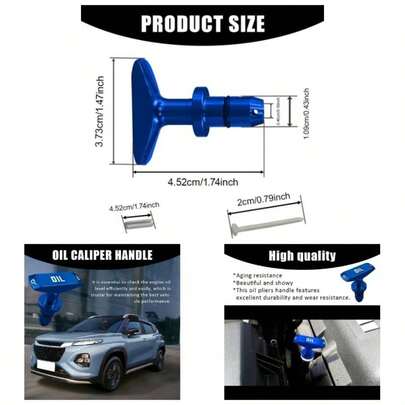 Car Oil Dipstick Handle, Engine Oil Handle, Alloy Anti - Rust Transmission Dipstick Modification, - Shaped Non - Slip Easy - Grip Engine Caliper Pull 1999 - 2011 Mustang GT V8 GT500