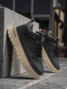 بوت رجالية عالية الكاحل، خريف/شتاء، بوت جلدية سوداء كاجوال متعددة الاستخدامات، بوت كارجو مقاومة للبلى منخفضة القطع، بوت كاجوال عصرية جديدة تناسب الملابس الرسمية، بوت بسحاب معدني مريحة