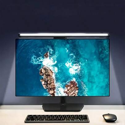 1pc LED Dimming Screen Light Strip, Electronic Reading LED Work Light, Reading LED Task Light, USB Powered Dimmable Light Strip, 3 Adjustable Color Temperature, Space Saving Home Office Desk Lamp, Suitable For Computer Games/Work/Reading