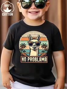 Camiseta informal de manga corta para niño con estampado de grafiti de dibujos animados, cuello redondo holgado, tejido de punto suave y transpirable, adecuada para primavera, verano y otoño, juegos diarios y actividades al aire libre, ropa infantil de temporada, ropa infantil divertida, ropa infantil cómoda, ropa infantil duradera, camisetas infantiles, moda infantil, ropa de otoño, camisetas ligeras, camisetas estampadas, niños pequeños, uso diario, regalos de cumpleaños, uso diario - Negro - Ver 1