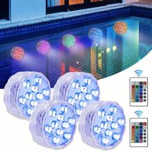 8Led Swimming Pool Light Remote Control RGB Dive Fish Light LED Underwater Lamp Portable Battery Operated For Vase Aquarium - Lamp 4 Controller 2 - View 2