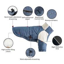 Warm Cotton Dog Jacket With Reflective Design, Cute & Cozy For Small To Medium Dogs, Suitable For Autumn/Winter Walks