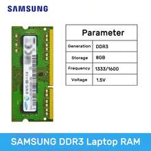 Samsung 三星笔记本电脑内存 DDR3 1.5V 1333MHz/1600MHz 8GB 204针 SO-DIMM 内存条，适用于笔记本电脑，圣诞礼物/新年礼物/节日礼物/圣诞特辑