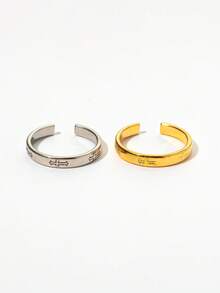 1pc Unique Rope Knot Design Adjustable Open Ring Stainless Steel Stacking Ring Golden Silvery Two Tone Jewelry For Women For Daily Wear Accessories Dating Gift