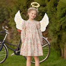 SunnyLisa Angel Wings - Angel Costume For Woman Girls, Light Up Angel Wings And Halo &Wand, Angel Accessories Set Halloween