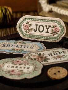 20pcs/Pack Vintage Floral Embroidery Sticker Labels, Suitable For Scrapbooking, DIY Crafts, Envelopes, Albums, Magazines Scrapbook Supplies Stationery Stickers - Multicolor - View 8