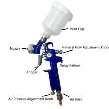H2000 Top-Feed Pneumatic Spray Gun, For Automotive Touch-Up, Coating, And Interior Detailing
