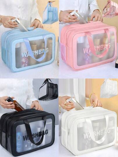 3/1 Pcs Multi-Functional Travel Makeup Bag, Waterproof Cosmetic Organizer Bag, Large Capacity Portable Toiletry Bag, Suitable For Lipstick, Jewelry, Makeup Tools, Powder Puff, Makeup Remover Pad, Body Wash, Sunscreen, Electronic Products, Watches. Gifts For Teachers And Friends: Birthday, Graduation, Bridesmaid, Mother, Halloween, Christmas