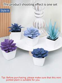 5 件逼真的人造白色塑料盆栽迷你多肉植物装饰 - 低维护美观，适用于家庭书桌、窗台和书架、婚礼求婚和派对用品小饰品、情人节、礼物