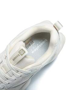 新款女士休闲运动鞋，时尚米色女士休闲运动鞋，轻便跑步鞋，户外旅行运动鞋，男女通用都市运动鞋，时尚反光厚底运动鞋，厚底女鞋，适合秋冬季节穿着 - 米色 - 查看 9