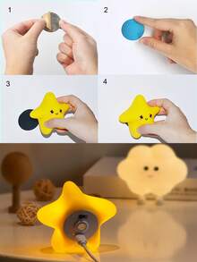 硅胶壁灯 LED床头灯 圣诞拍打硅胶夜灯 USB充电，暖光灯条三档亮度，星星、月亮、云朵图案 - Warm light - 查看 8