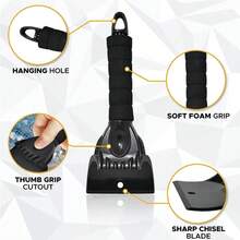 Car Windshield Ice Scraper Mitt Waterproof Snow Shovel Brush With Warm Gloves Scratch-Free Snow Removal Tools For Car Cleaning