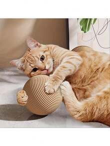Cat Toys Sisal Ball Self-Entertaining Chew Toy Rattle Ball, Cat Supplies - Multicolor - View 2