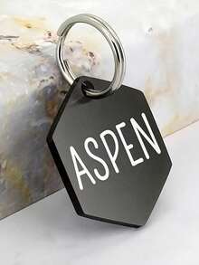 1 pieza Etiqueta de identificación de mascota hexagonal personalizada, de material de acero inoxidable con grabado láser de nombre y datos de contacto personalizados, para evitar la pérdida, adecuada para perros y gatos pequeños/medianos/grandes, accesorio para mascotas - regalo ideal para gatos y perros