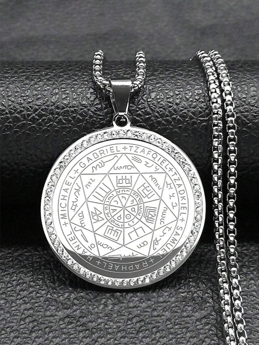 七大天使勋章天使项链男女款不锈钢所罗门印章保护链