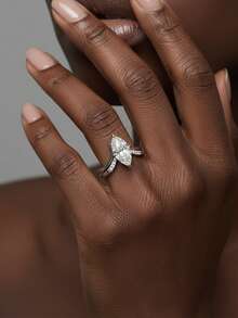 1 件女士结婚戒指套装，3.5 克 S925 纯银 2 克拉莫桑石波西米亚宫廷风格订婚/婚礼/周年纪念/情人节礼物，附有莫桑石证书和精美礼品盒 - 2ct 莫桑鑽 - 查看 5