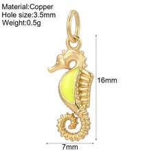 1pc Enamel Seahorse Copper Pendant, Personalized , Handmade DIY Necklace, Bracelet, Phone Charm Pendant, Suitable For Thanksgiving Wear Or Gift - Yellow Gold - View 12
