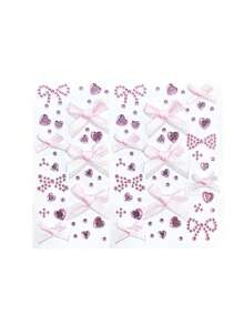 蝴蝶结形面部钻石贴，心形面部钻石贴，五色（粉、红、蓝、紫、白）蝴蝶结形面部装饰钻石贴，心形和圆形粘性面部贴片，面部贴纸，DIY面部贴纸 - 彩色 - 查看 18