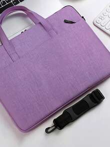 Túi đựng laptop 13/14 inch, thích hợp cho công tác, đi học, đi làm, có tay cầm, nhẹ và tiện dụng, đa chức năng, chống nước, dành cho nam và nữ. - Màu tím - Xem 5
