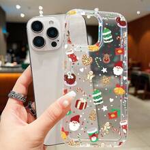 Snowflake Merry Christmas Tree New Year Phone Case Compatible With IPhone 17 Air 16 15 13 12 11 14 17 Pro Max X XR XS 7 8 Plus 16e SE2 Shockproof Soft Cover - Clear - View 4