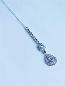 Bohemian Style Water Drop Pendant Hair Accessory Chain, Elegant College Style Women's Dress Shiny Jewelry Accessory, Headpiece