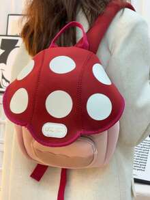 1pc Cute Mushroom Design Mini Backpack, Unique Style For Toddlers, Kids, Boys And Girls