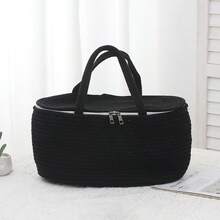 1 chiếc giỏ đựng đồ đan kiểu Bohemian có tay cầm bện, túi xách gấp gọn dung tích lớn với lớp lót có thể tháo rời, hoàn hảo để sắp xếp nhà cửa, du lịch, trang trí phòng ngủ, phòng khách, hộp đựng đan kiểu Boho có tay cầm dùng để đựng đồ chơi, quần áo, sách vở. - Nhiều màu - Xem 9