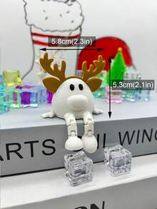 3D Printed Christmas Decorations, Plastic Christmas Tree Ornaments, Christmas Snowman & Reindeer, Christmas Tree With Stars, Desktop Christmas Tree, Movable Joint Christmas Tree, Snowman Shaped Christmas Reindeer, Suitable For Bookshelf, Home, Office Desk, Cafe, Holidays, Parties, Christmas Gifts, Home Decor, Best Gift For Friends - Multicolor - View 15