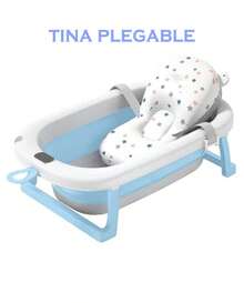 bañera para tu bebe incluye base metalica con cojin respaldo - Azul - Ver 5