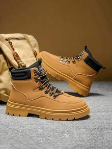 Men's High-Top Casual Boots, New Autumn/Spring Suede Boots, Black Fur Leather Ankle Boots, Men Shoes