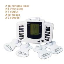 Elettrostimolatore TENS a singolo output, stimolatore elettrico per muscoli EMS, massaggiatore ad alta frequenza per rilassamento muscolare completo del corpo, con 16 pezzi di elettrodi - Multicolore - Visualizzare 3