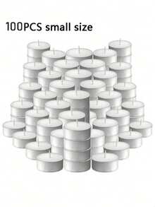 50个无味茶灯，2小时燃烧时间，白色，无烟，小滴蜡烛 | 适合家庭，轻奢陶瓷香薰炉，婚礼，活动，紧急情况批发迷你蜡烛。随机包装，圣诞礼物 - 白色 - 查看 12