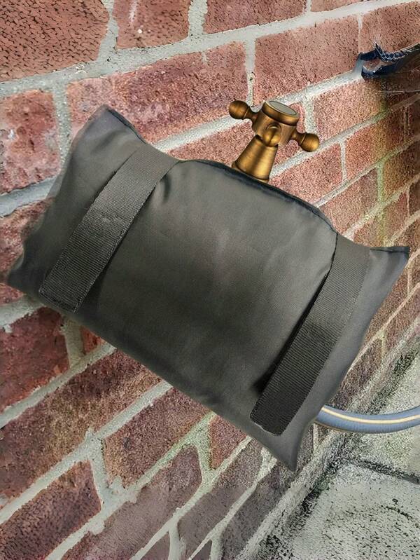 1pc Outdoor Faucet Cover, Large Size Frost-Proof Faucet Protector, Water-Resistant Oxford Cloth, Winter Outdoor Pipe Insulation Cover, Anti-Freeze Protection, Waterproof Frost-Free Insulated Faucet Cover