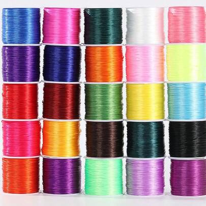 10M/Rollo Cuerda elástica cristalina fuerte de 0,8 mm para pulseras, hilo elástico, cuerda para collares, manualidades de joyería DIY, cuerda de ágata cristalina elástica, cuerda elástica para pulseras