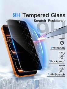 3 pezzi Pellicola protettiva in vetro temperato 9H, adatta per iPhone 11/12/13/14/15/16/17/17 Air/17 Pro/17 Pro Max, anti-graffio, anti-impronta, anti-sbirciata, compatibile con custodie per telefono, copertura completa dello schermo