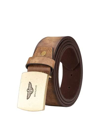 Cinto masculino vintage estilo faroeste em couro PU, modelo simples e moderno, na cor marrom, ideal para uso diário, ocasiões formais e como presente. Perfeito para o outono/inverno, com um toque vintage e sofisticado, ideal para looks urbanos clássicos e natalinos. Perfeito para presentear seu namorado ou amiga.