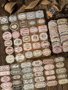 20pcs/Pack Vintage Floral Embroidery Sticker Labels, Suitable For Scrapbooking, DIY Crafts, Envelopes, Albums, Magazines Scrapbook Supplies Stationery Stickers - Multicolor - View 5