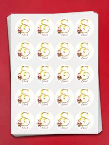 12 قطعة / 24 قطعة / 36 قطعة / 48 قطعة ملصقات دائرية مخصصة لعيد الميلاد، 1/12/24/36/48/96 قطعة ملصقات بشعار قبعة سانتا وحروف ذهبية، ملصقات ديكور عيد الميلاد المخصصة للهدايا والمظاريف ولوازم الحفلات، علامات هدايا عيد الميلاد للأكياس والصناديق والتغليف، مثالية لديكورات حفلات عيد الميلاد والهدايا والديكور المنزلي وهدايا والعام الجديد