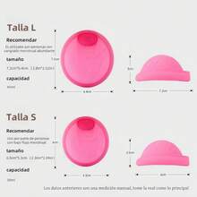 2pcs Disco Menstrual Reusable Silicona L Más S Con Estuche - Rosa - Ver 3
