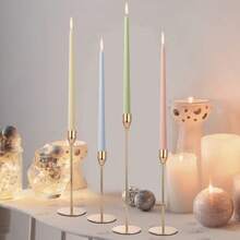 色彩缤纷的无香无烟长蜡烛，适合家居装饰、婚礼装饰、圣诞节装饰、节日装饰、送给女朋友或女孩的礼物。